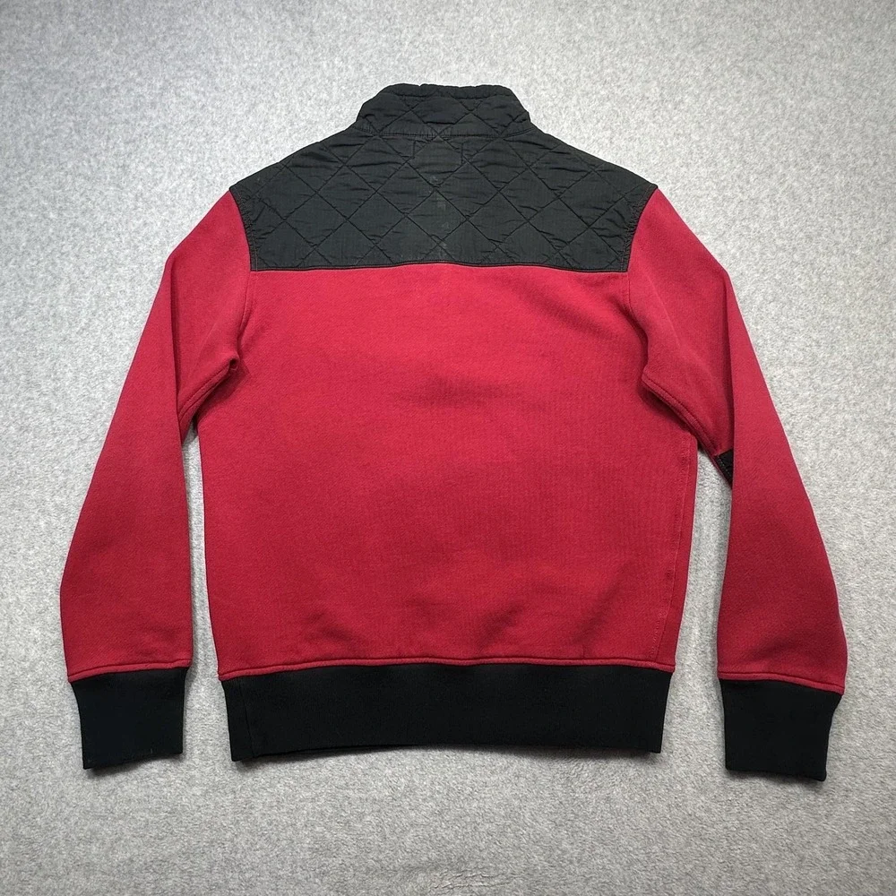 Vintage Polo Ralph Lauren Sweatshirt Medium Red Black Quilted 1/2 Zip Union Jack